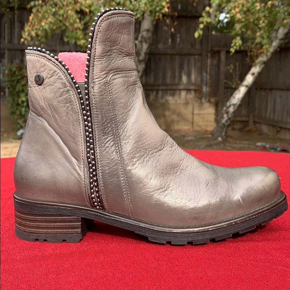 Jafa 497 Burlap Slip On Ankle Boots Size 38 - Picture 1 of 10